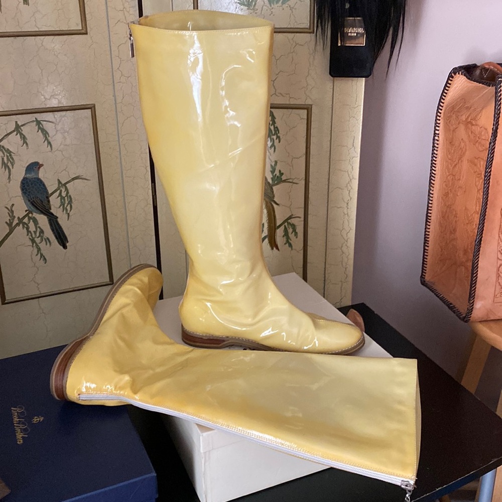 Patent leather rain boots. New.